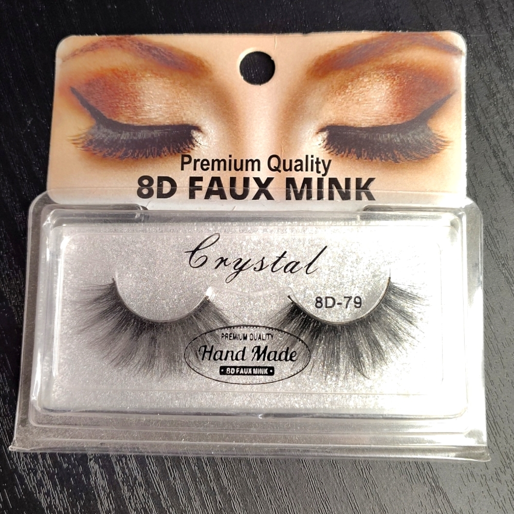 False Eyelashes, Crystal, 8D Faux Mink